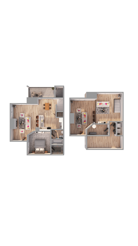 1 Bed 1 Bath Floor Plan | 1,053 Sq. Ft. at Ashford Belmar Apartments, Lakewood, 80226